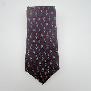 Bert Pulitzer Filenes Collectors Edition Silk Tie Navy Red Nautical Rope USA